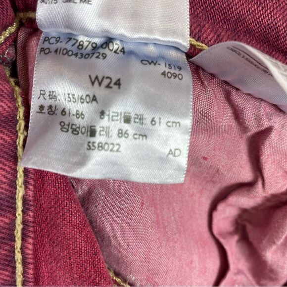 LEVI'S Women's Premium Ribcage Cut Off Shorts Size 24 pink - Picture 15 of 15